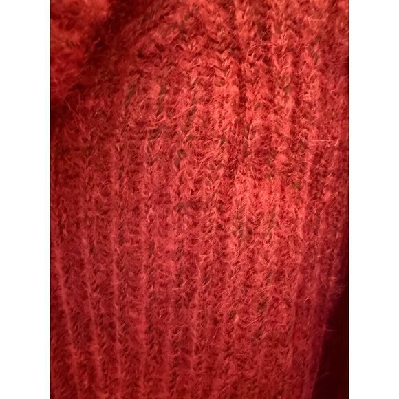 Thakoon‎ Turtleneck Sweater Burgundy Size Small Alpaca Blend Cropped Ribbed - Picture 10 of 11